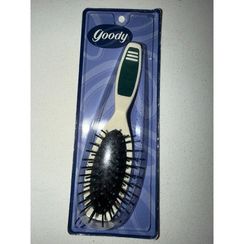 Vintage 1999 Goody Hot Handles Hair Brush Styling  Green Comfort Tip Bristles